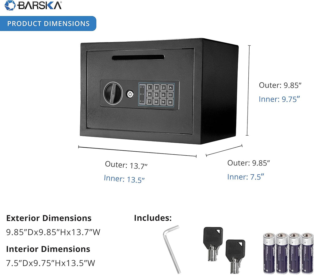 Compact 0.57 Cubic Ft Digital Keypad Security Depository Drop Safe Z492397