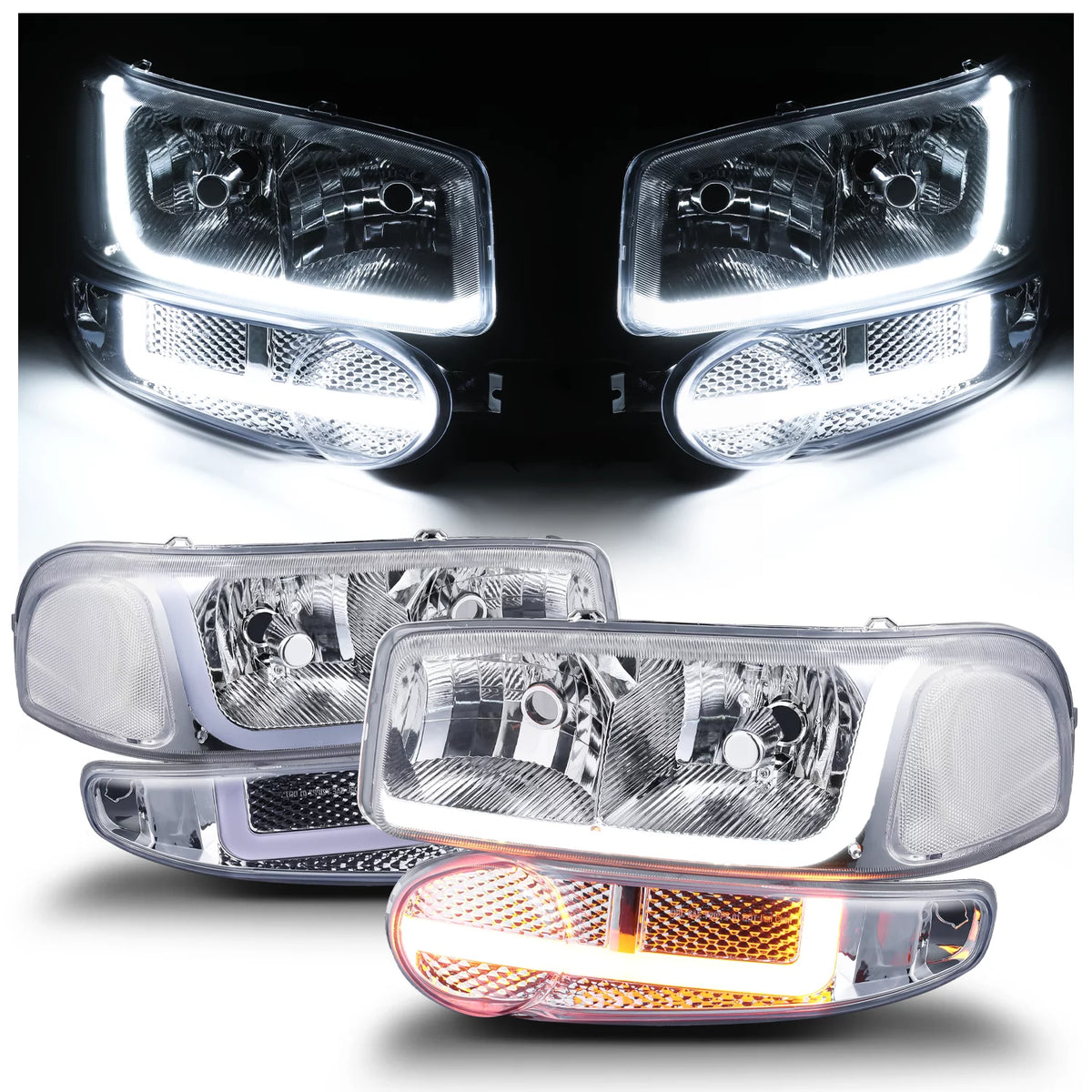 LED Tube DRL Headlights Assembly Y478