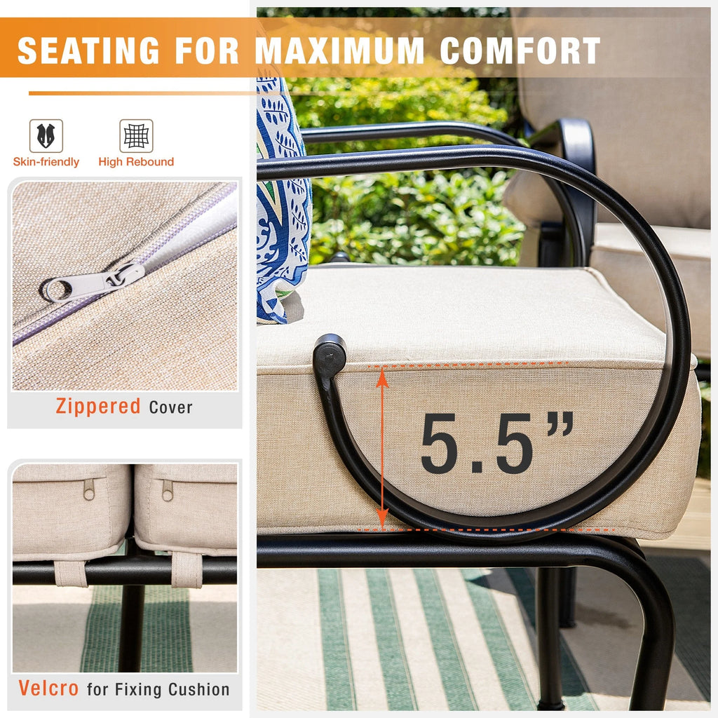Beige Metal Patio Furniture Set M170936
