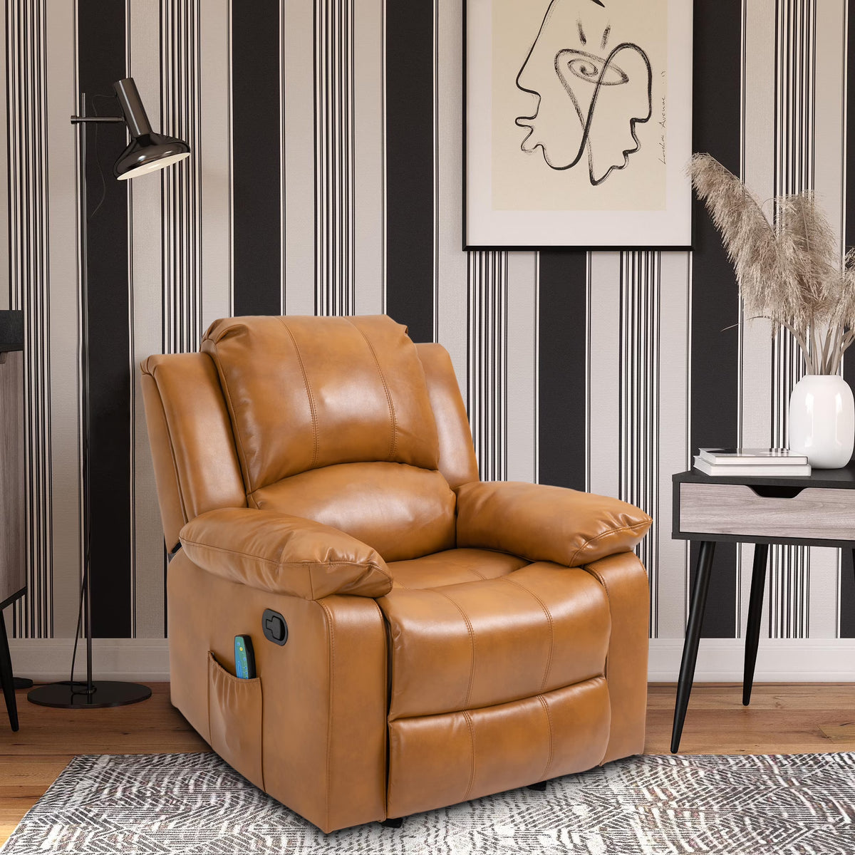 Faux Leather Power Lift Recliner Chair with Remote Control Q327084