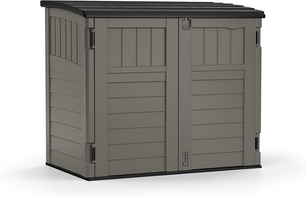 Natural Wood-Like Resin Horizontal Storage Shed E79548
