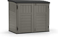 Natural Wood-Like Resin Horizontal Storage Shed E79548