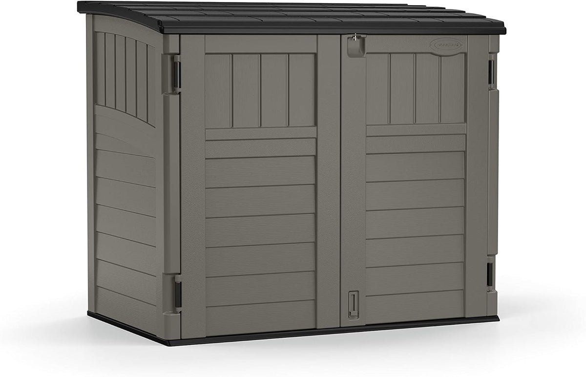 Natural Wood-Like Resin Horizontal Storage Shed E79548