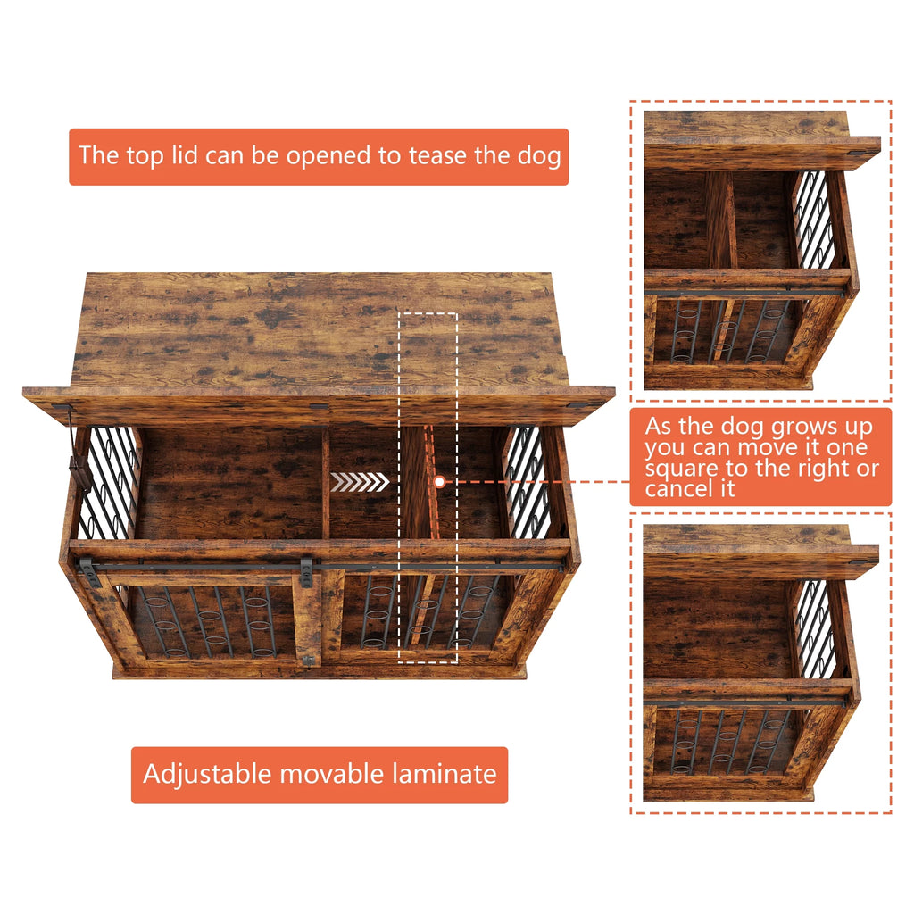 39" Dog Crate with Partition and Sliding Door H32846