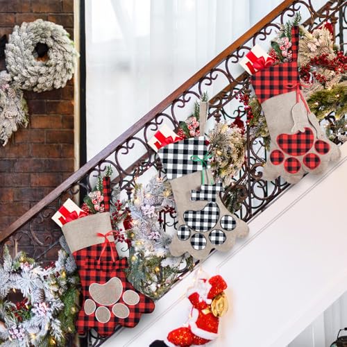 3 Pieces Pet Christmas Stockings Paw Pattern X226661