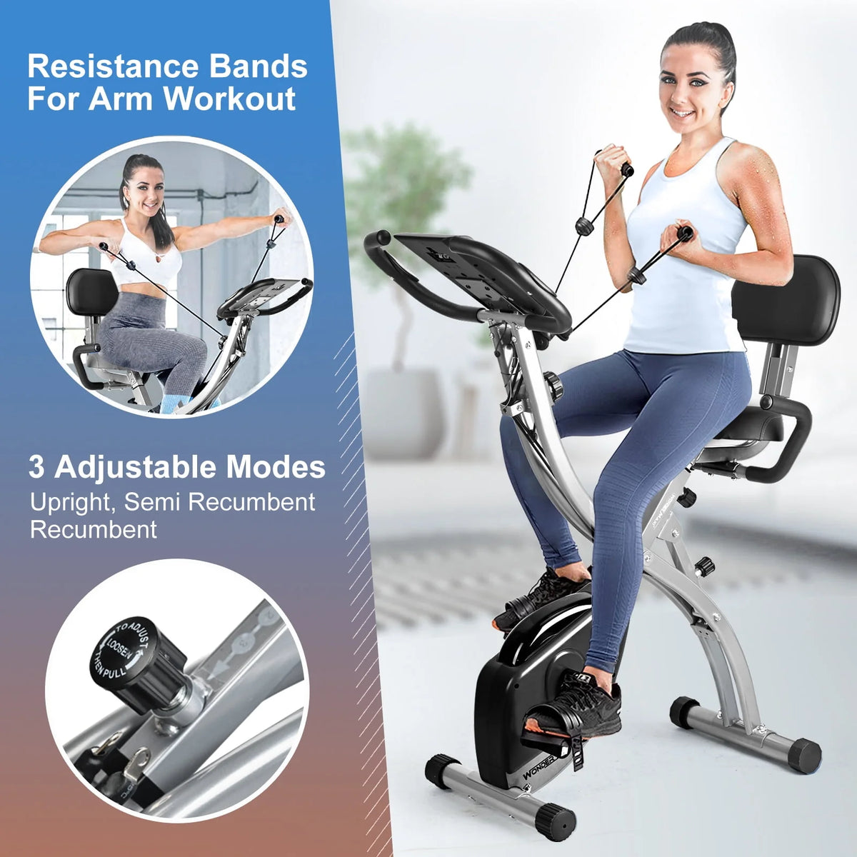 Folding Magnetic Exercise Bike F406274