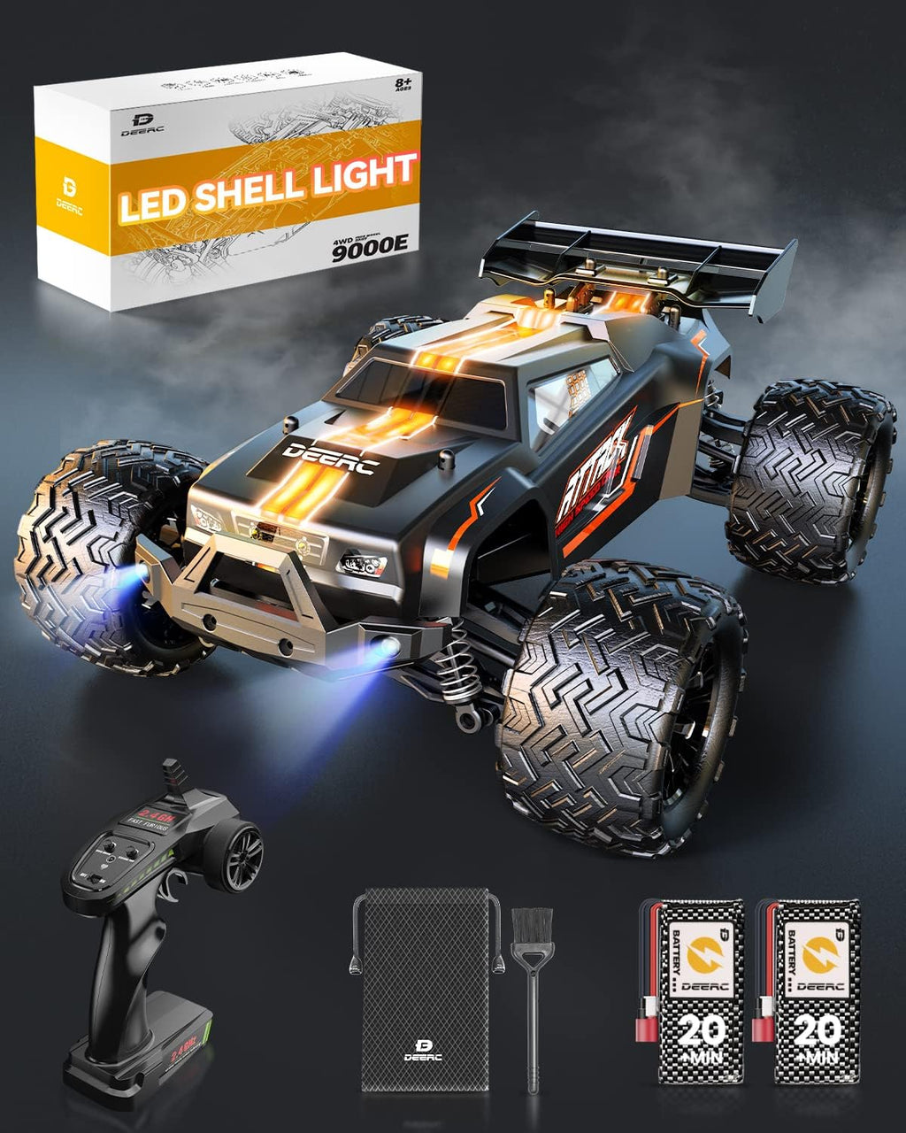 1:14 Scale 4WD Remote Control Monster Truck with LED Shell Light Z266030