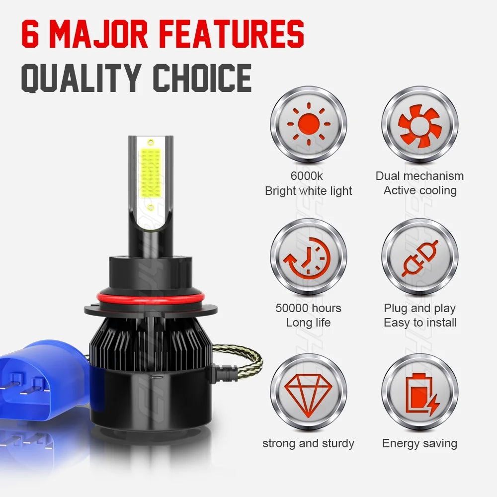 4PC LED Headlight Hi Lo Fog Light 6000K Bulbs D98492