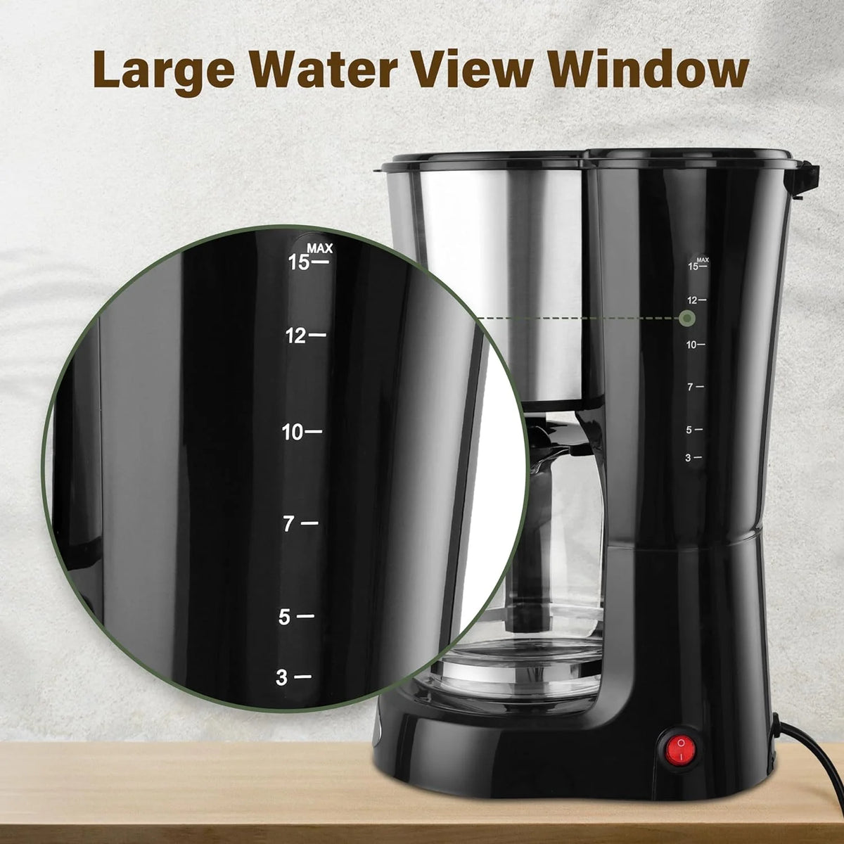 12 Cup Stainless Steel Drip Coffee Maker W590742
