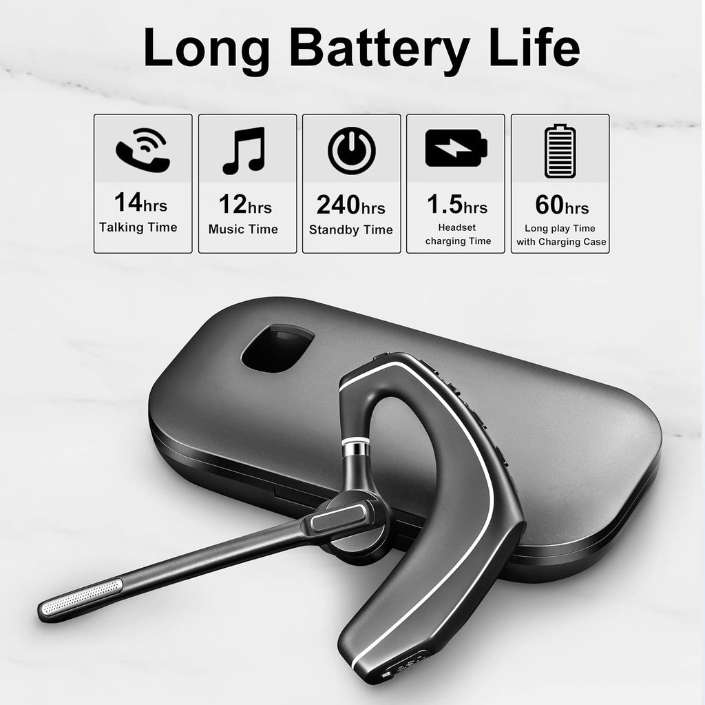 Wireless Bluetooth Headset with Charging Case, Noise Canceling Mic, Pack of 2 J11909