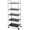 Black 5 Tiers Mesh Utility Cart W778024