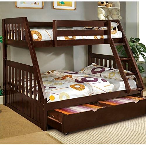 Twin Over Full Bunk Bed in Dark Walnut M44335