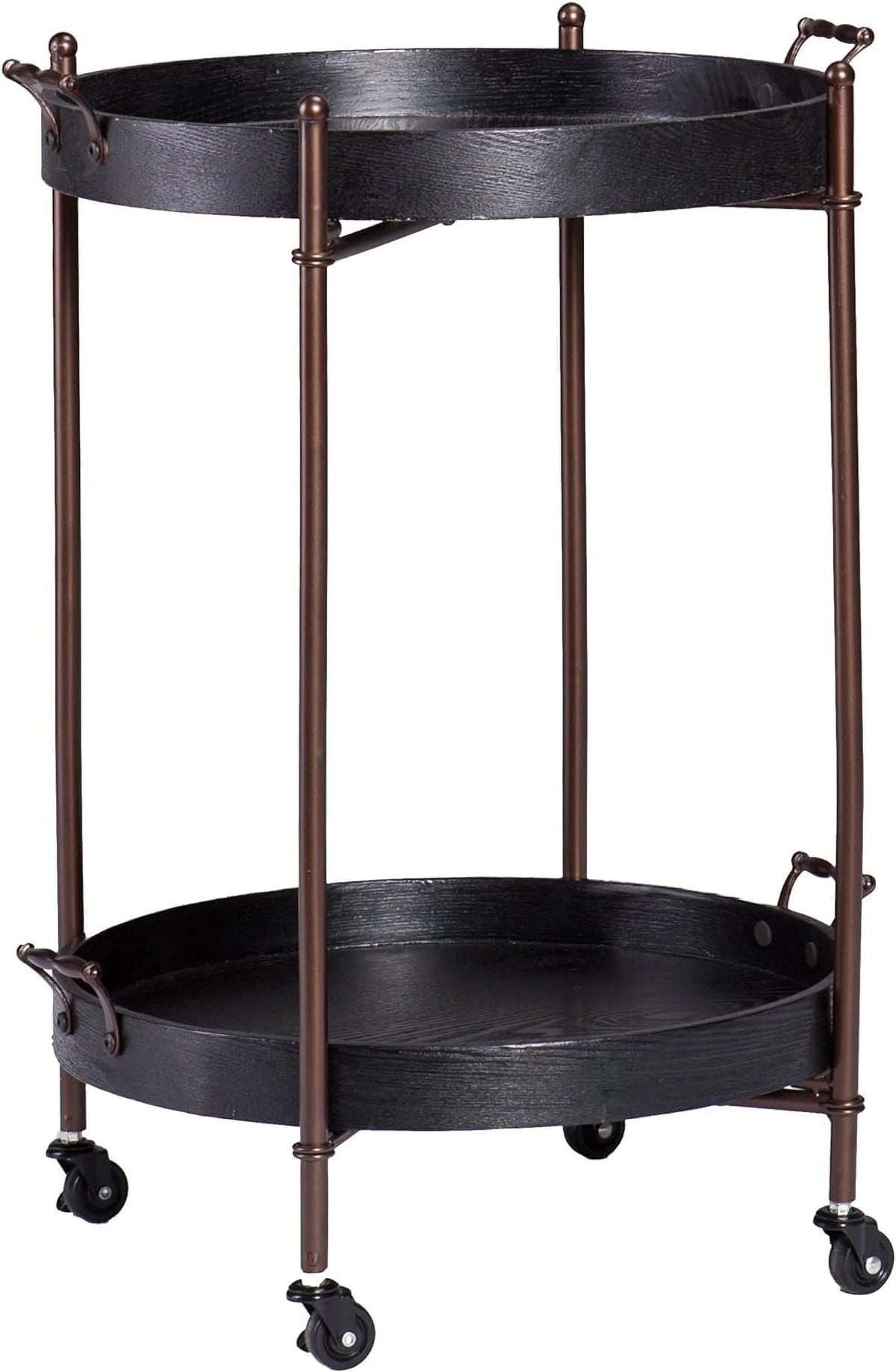 Black Two-Tier Round Butler Table M278569