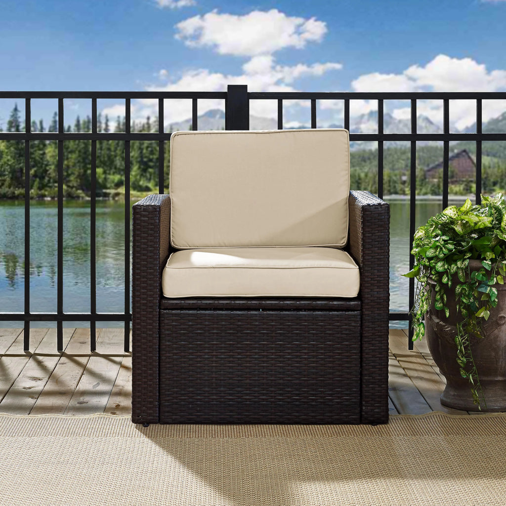 Brown Wicker Patio Arm Chair W814