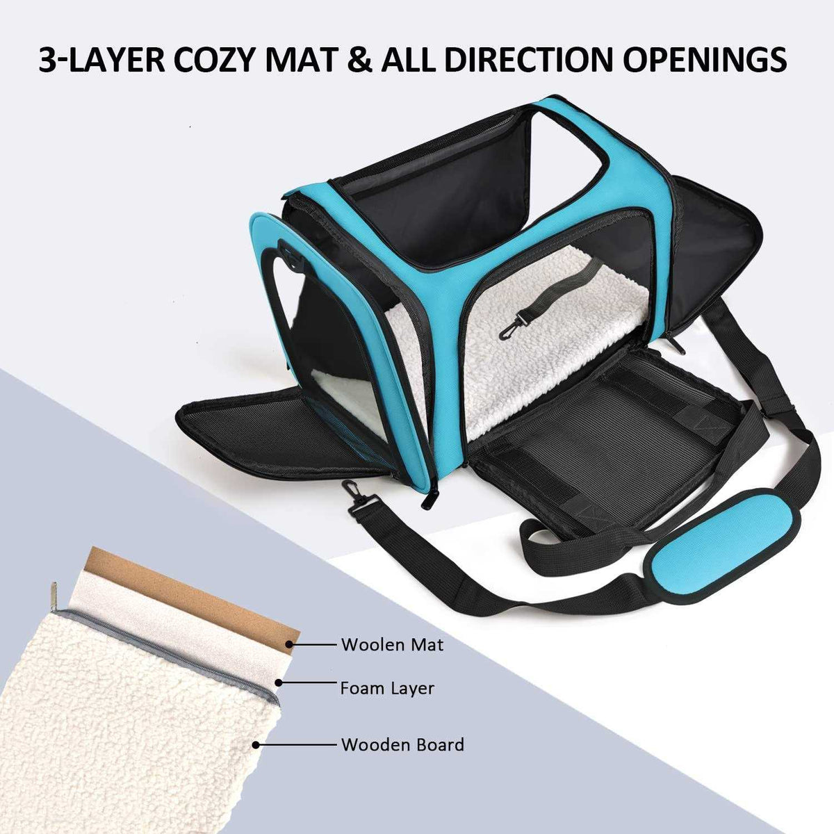 Cat Dog Pet Carrier for Small Medium Cats up to 15 Lbs U954389