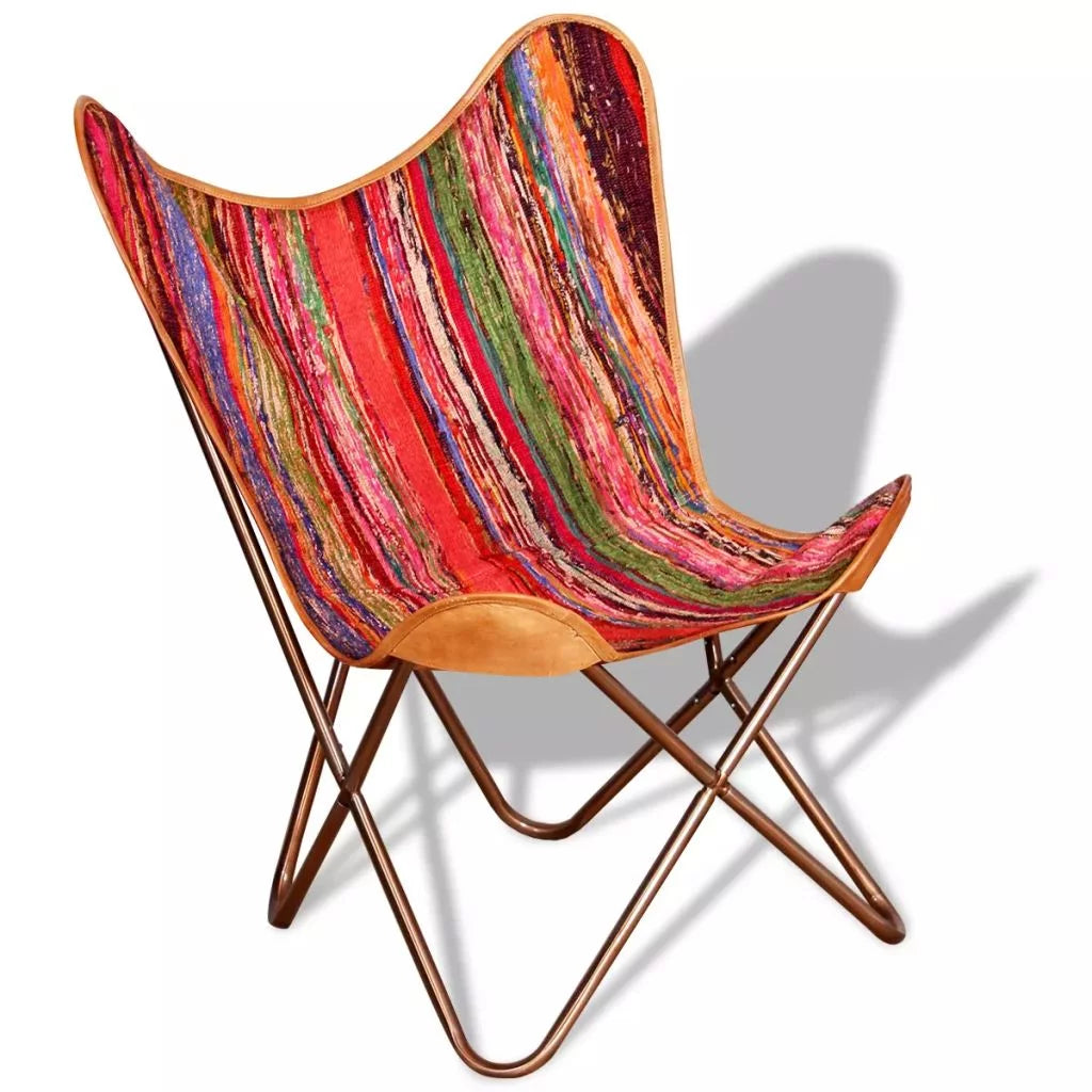 Butterfly Chair Multicolour Chindi Fabric D35519