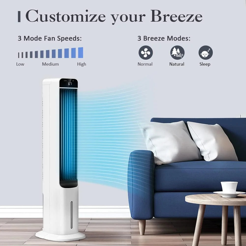 White 3-in-1 Evaporative Air Cooler Portable Tower Cooling Fan H719