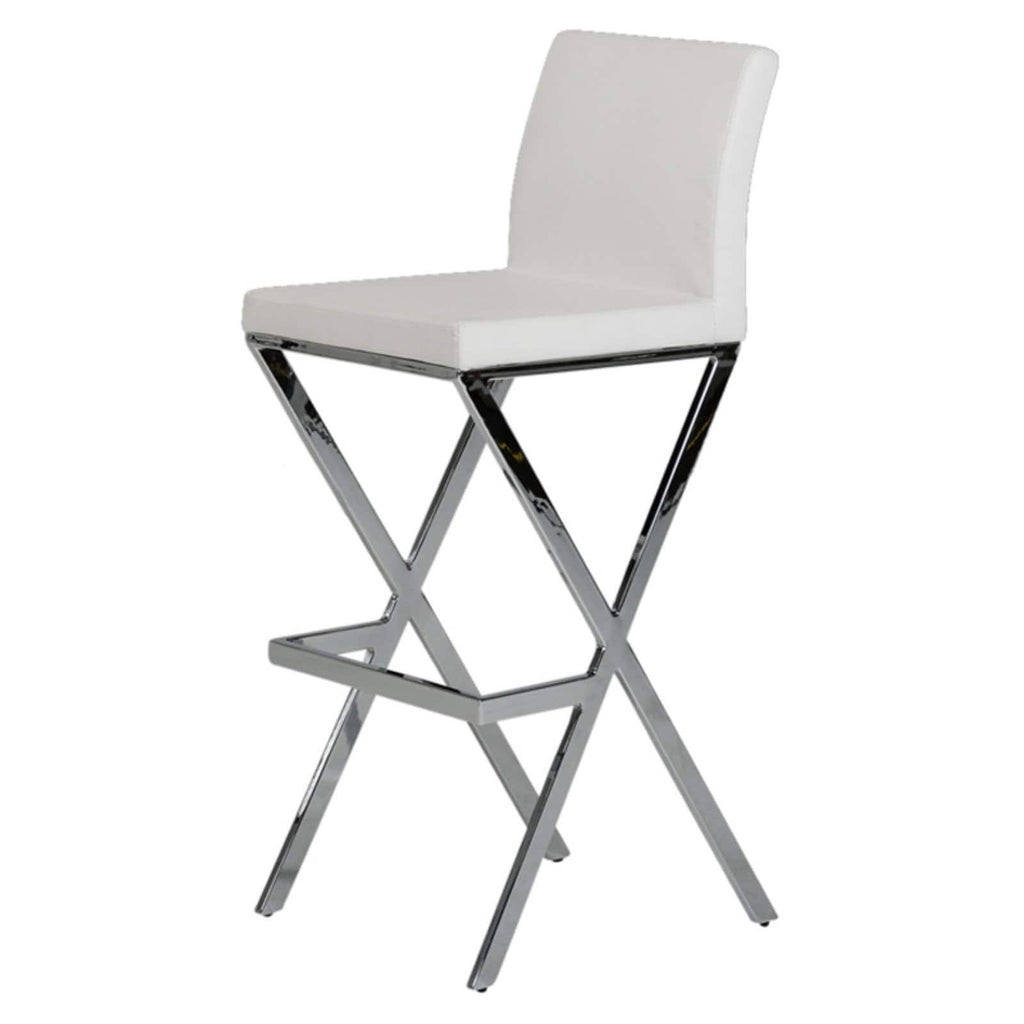 White Leatherette Bar Stool Set of 2 T289563