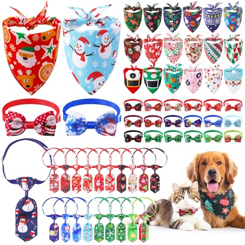 60 Pieces Christmas Dog Bandanas Y33343
