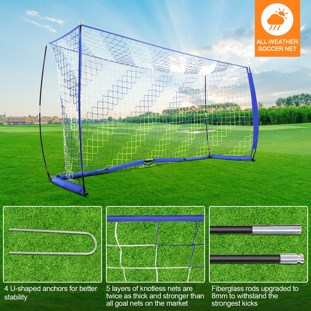 12 x 6 ft Portable Soccer Goal with Carry Bag J8909