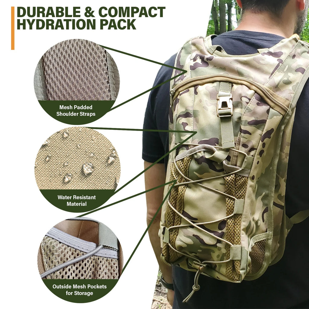 Camo Hydration Pack with 3L Water Bladder R307389