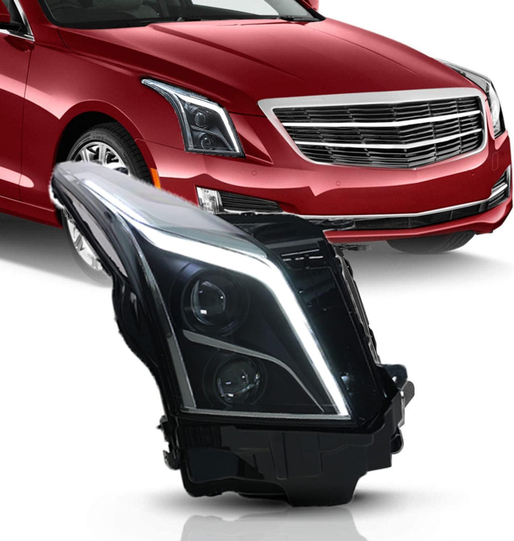 LED Headlights Assembly with Red Demon Eyes and Sequential Turn Signal Y144