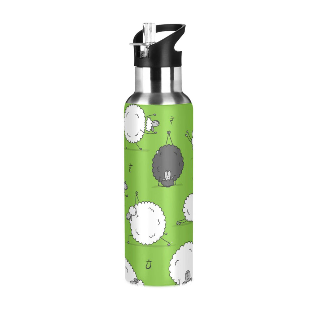 Green Stainless Steel Insulated Water Bottle with Straw Lid A4138