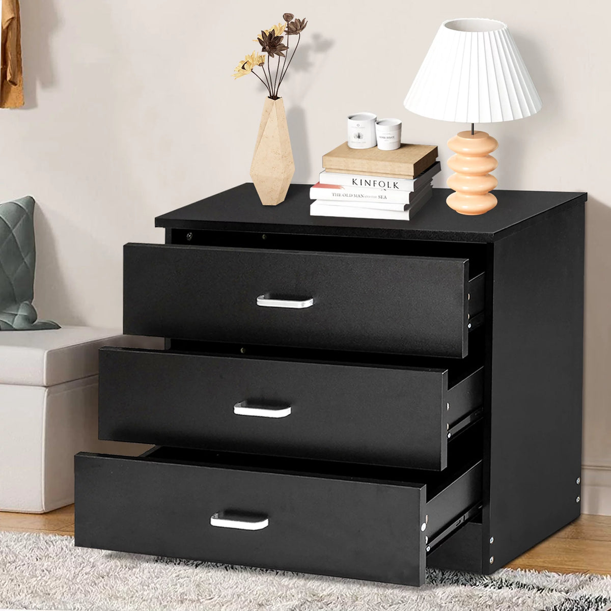 Black 4 Drawer Dresser E111084