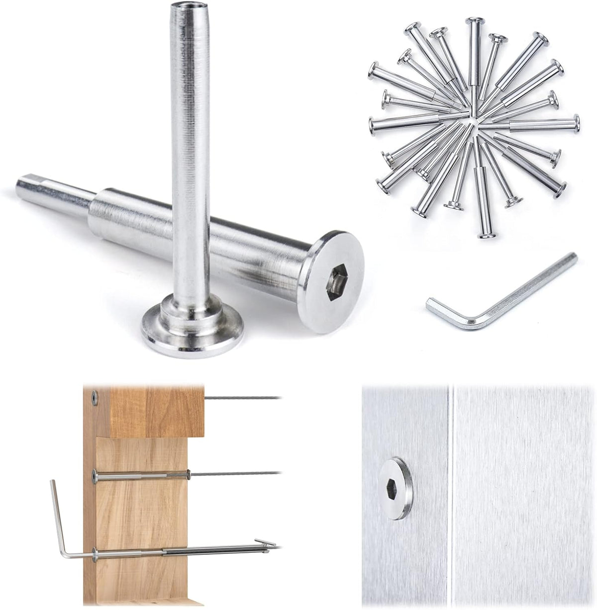 10Pair Invisible Cable Railing Kit T316 Stainless Steel E8652