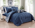 10-Piece Reversible Pinch Pleat Queen Comforter Set C37996