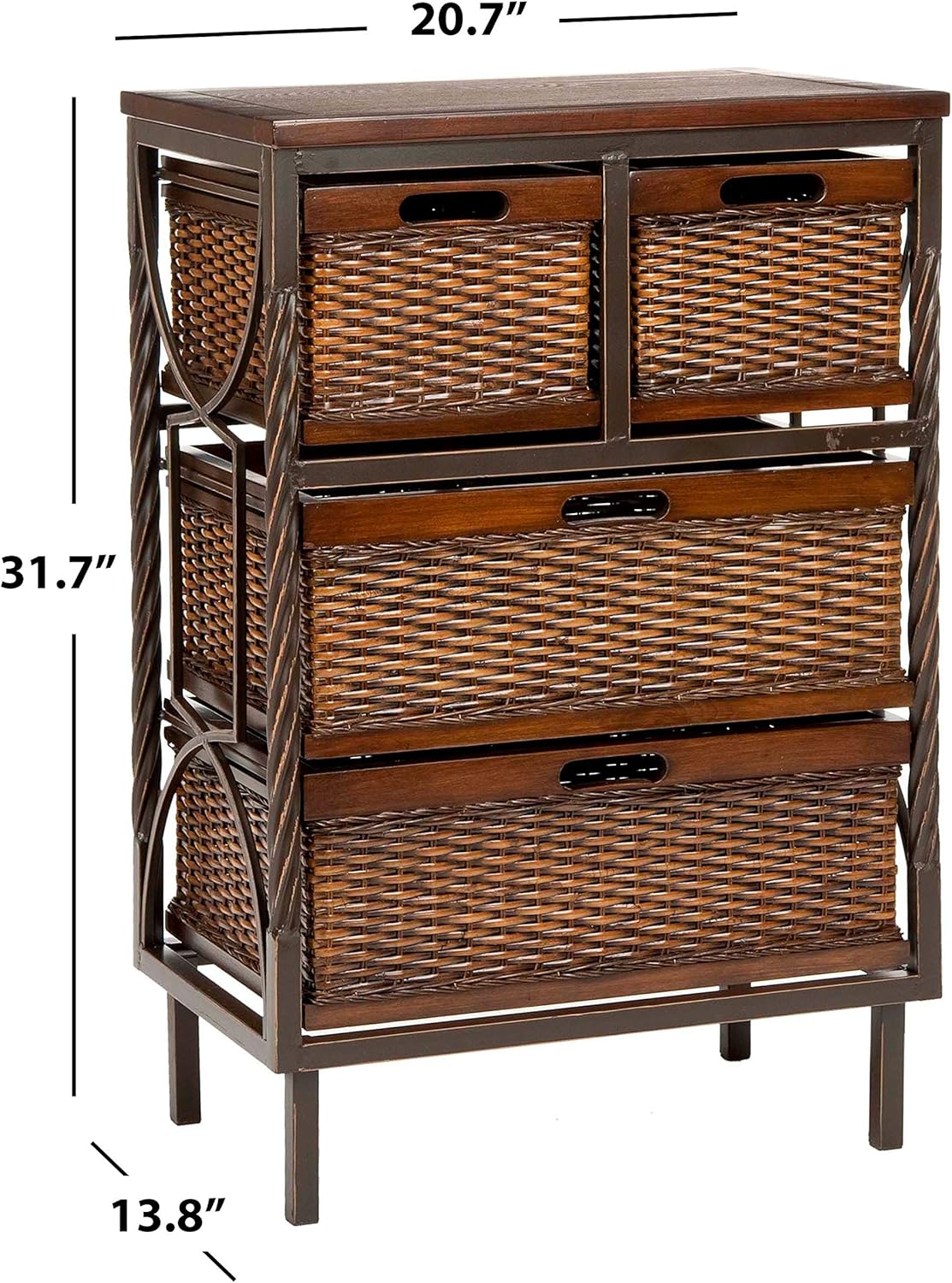 Dark Teak 4-Drawer Storage Cabinet V27678