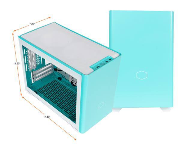 Caribbean Blue Mini-ITX Computer Case A351475