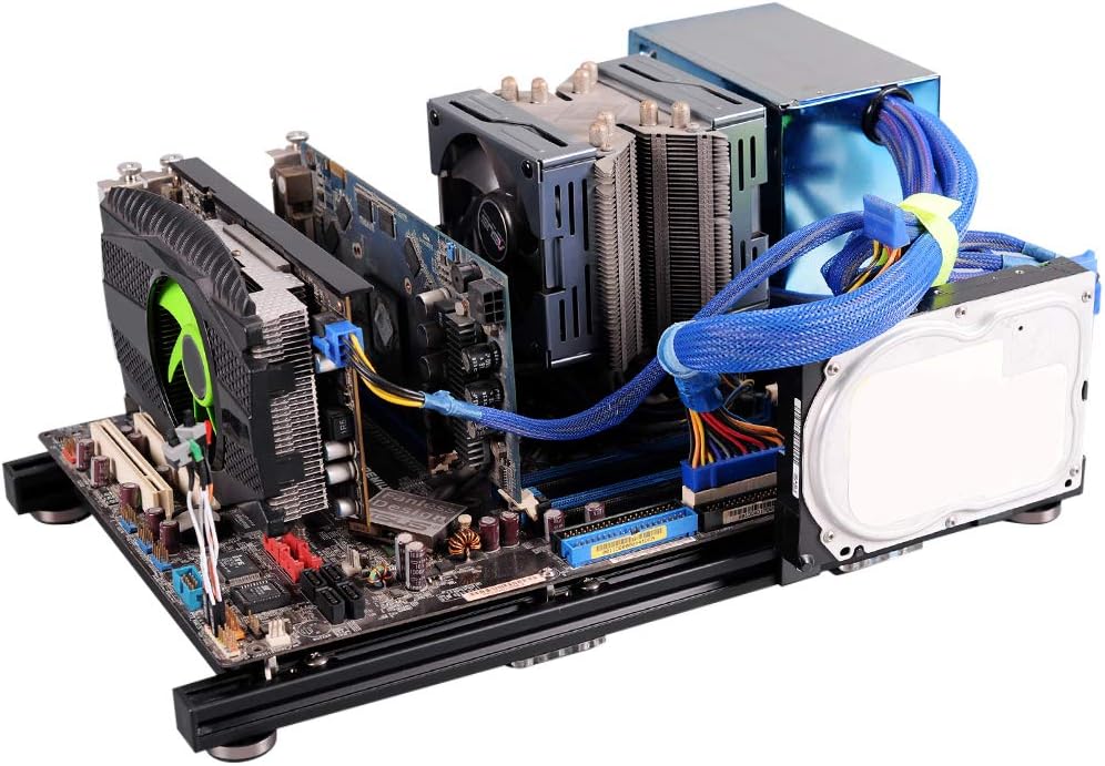 Black Aluminum Alloy ATX Open Air PC Test Bench Case A68429