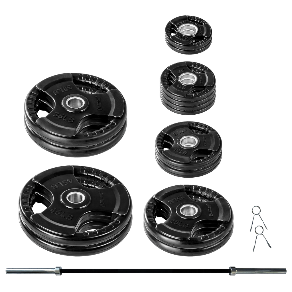 400 LB Olympic Weight Set with Barbell and Clips C306804