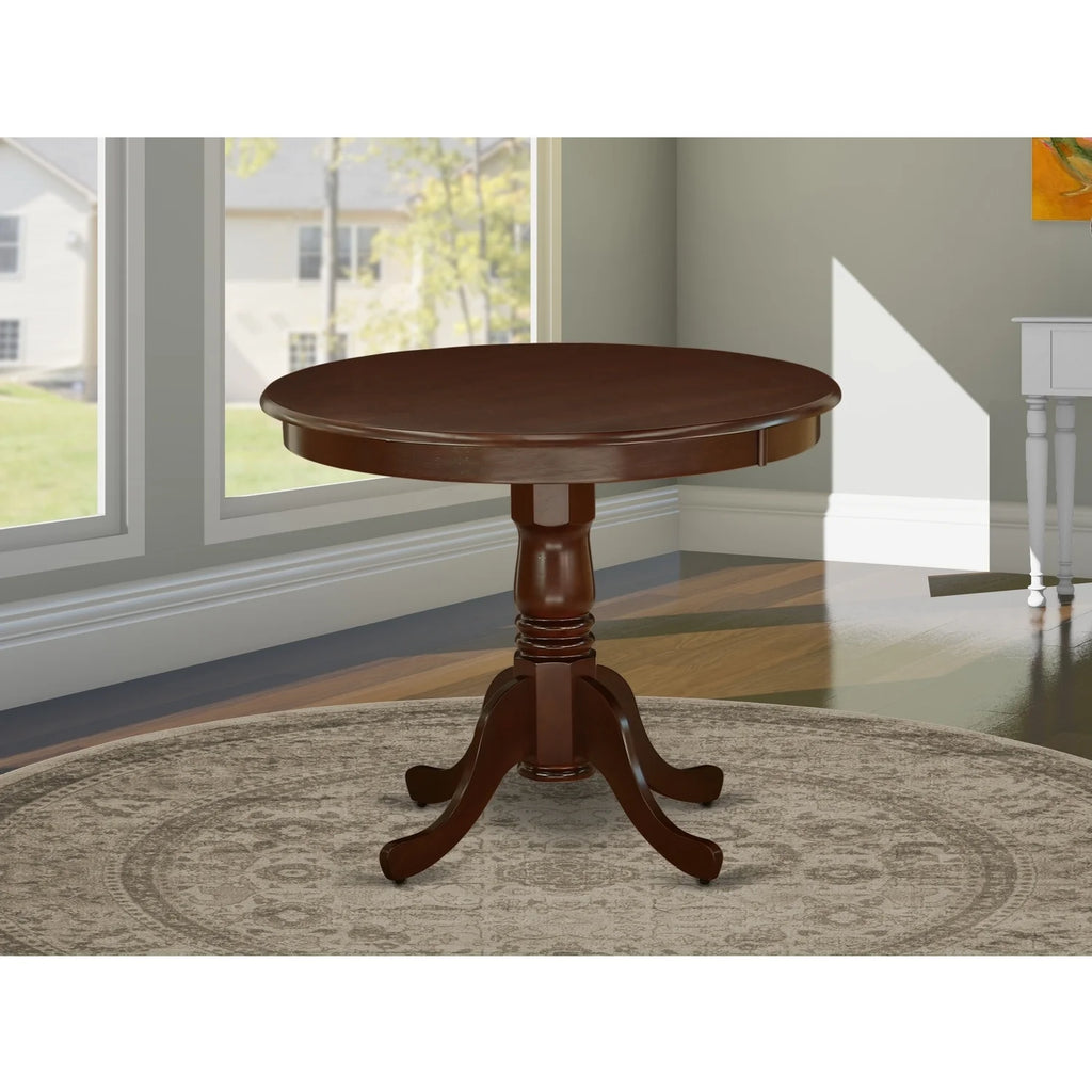 Antique 36" Round Table with Mahogany Finish L155407
