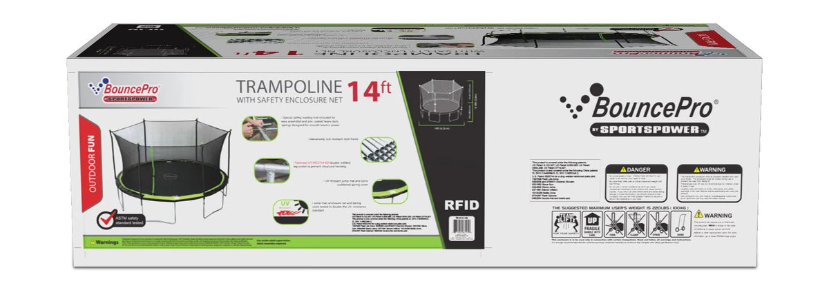 14ft Trampoline with Enclosure E2430