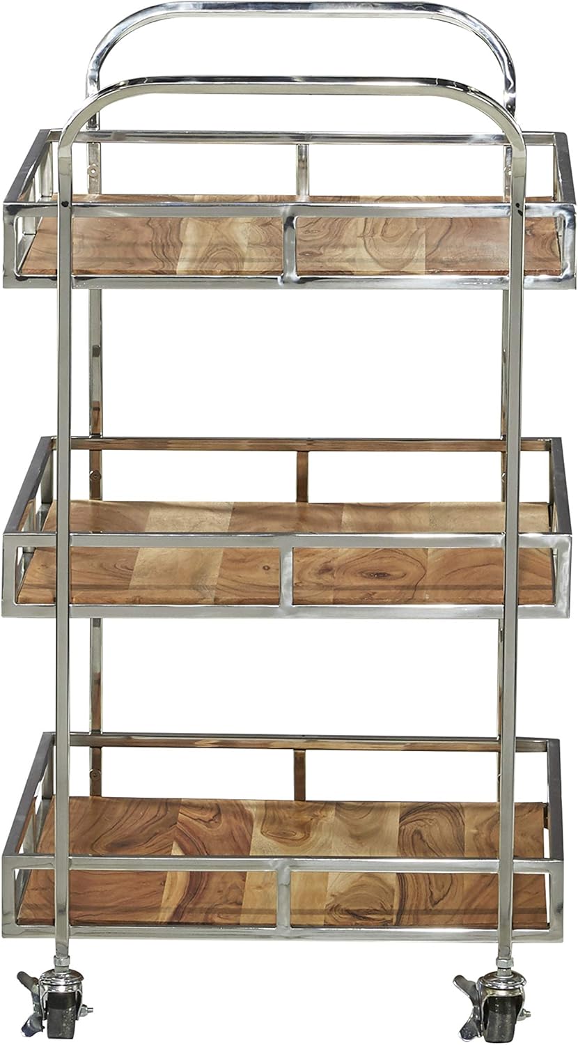 Multi Colored Stainless Steel Bar Cart U745878