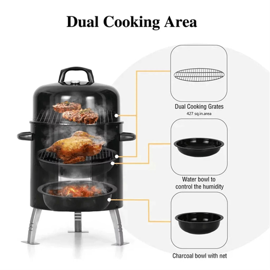 Portable Charcoal Grill & Smoker T5192