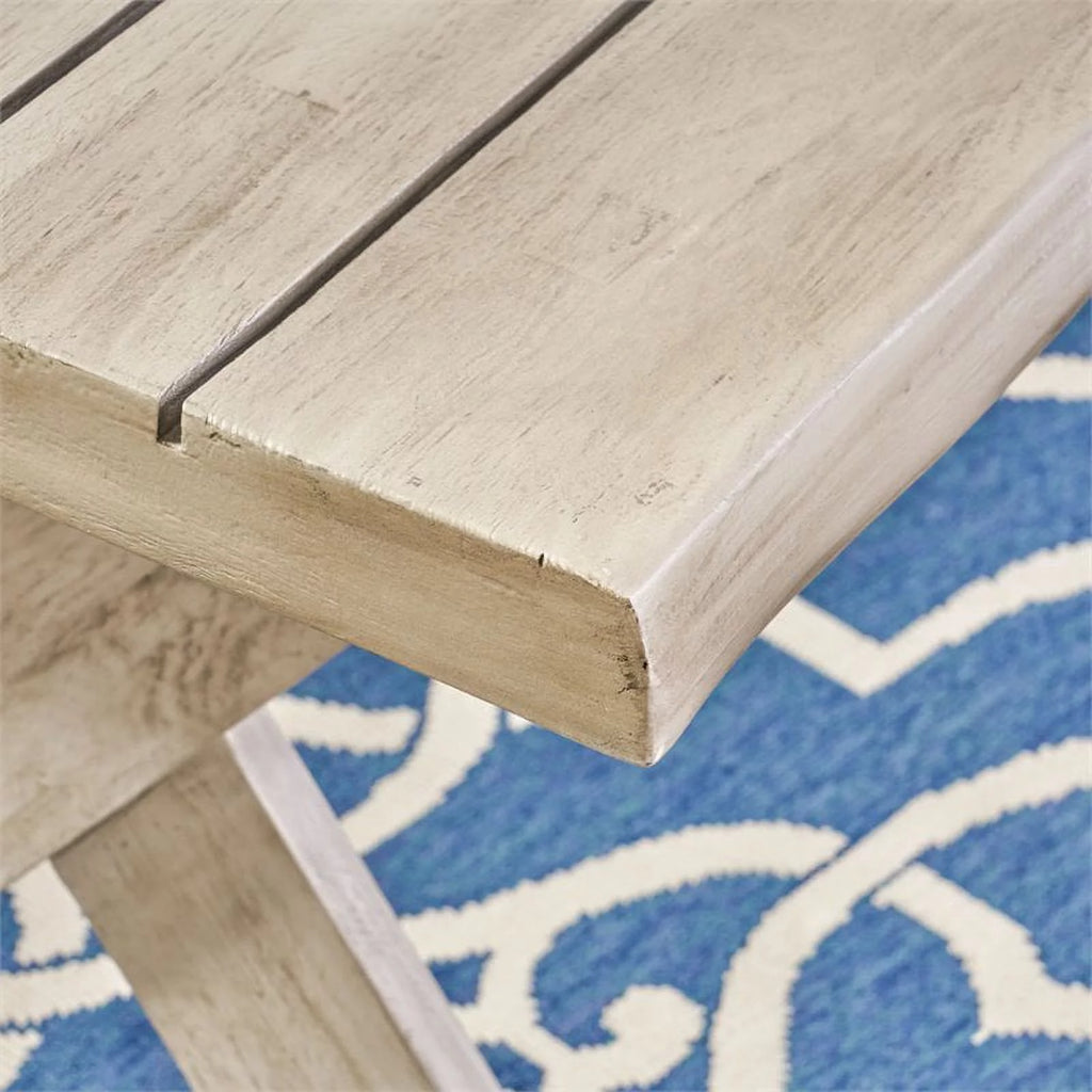 Light Gray Acacia Wood Outdoor Side Table U3165