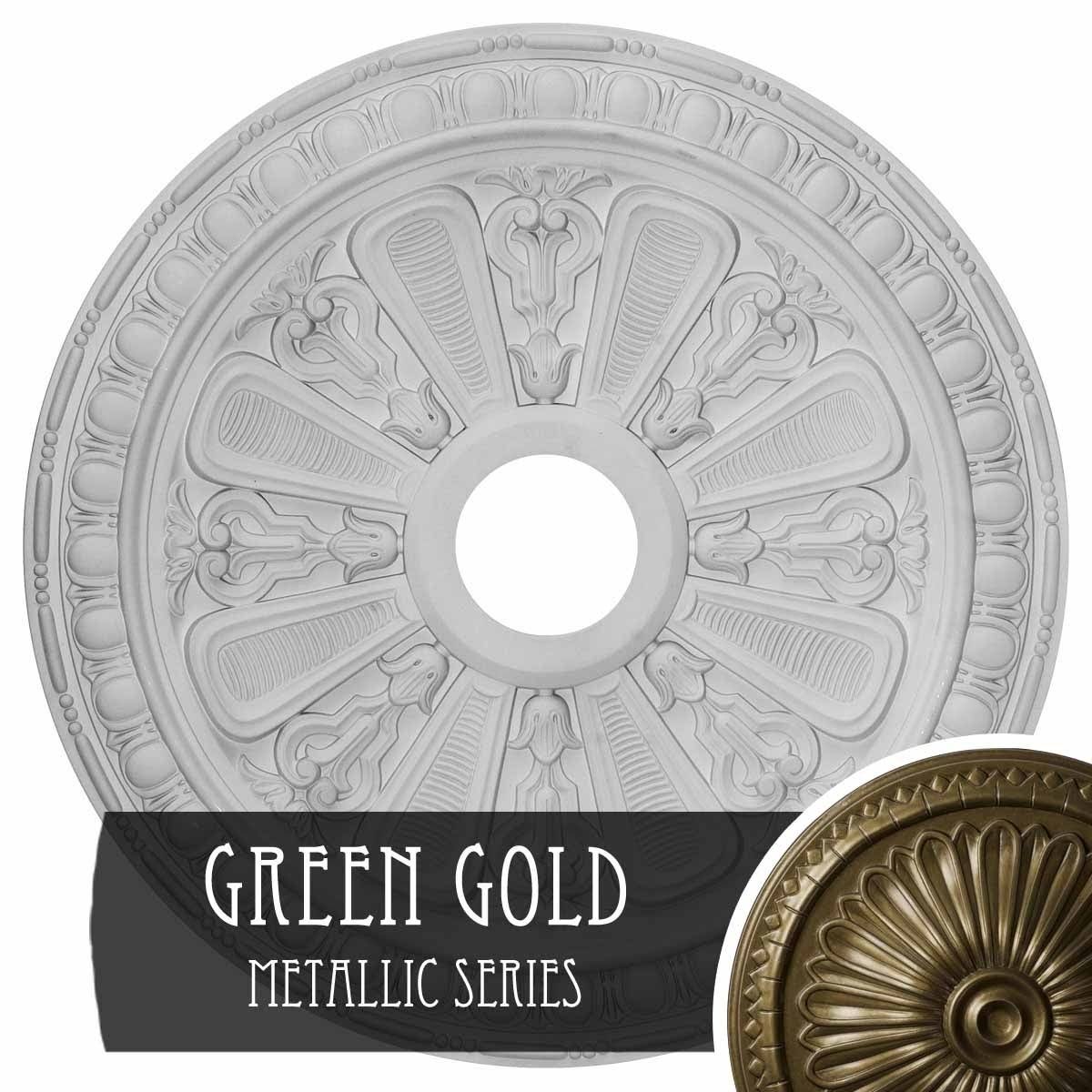 Green Gold Hand-Painted Ceiling Medallion Z6846
