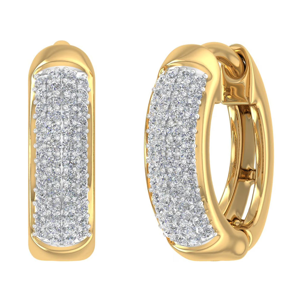 10K Yellow Gold Diamond Huggies Hoop Earrings L678685