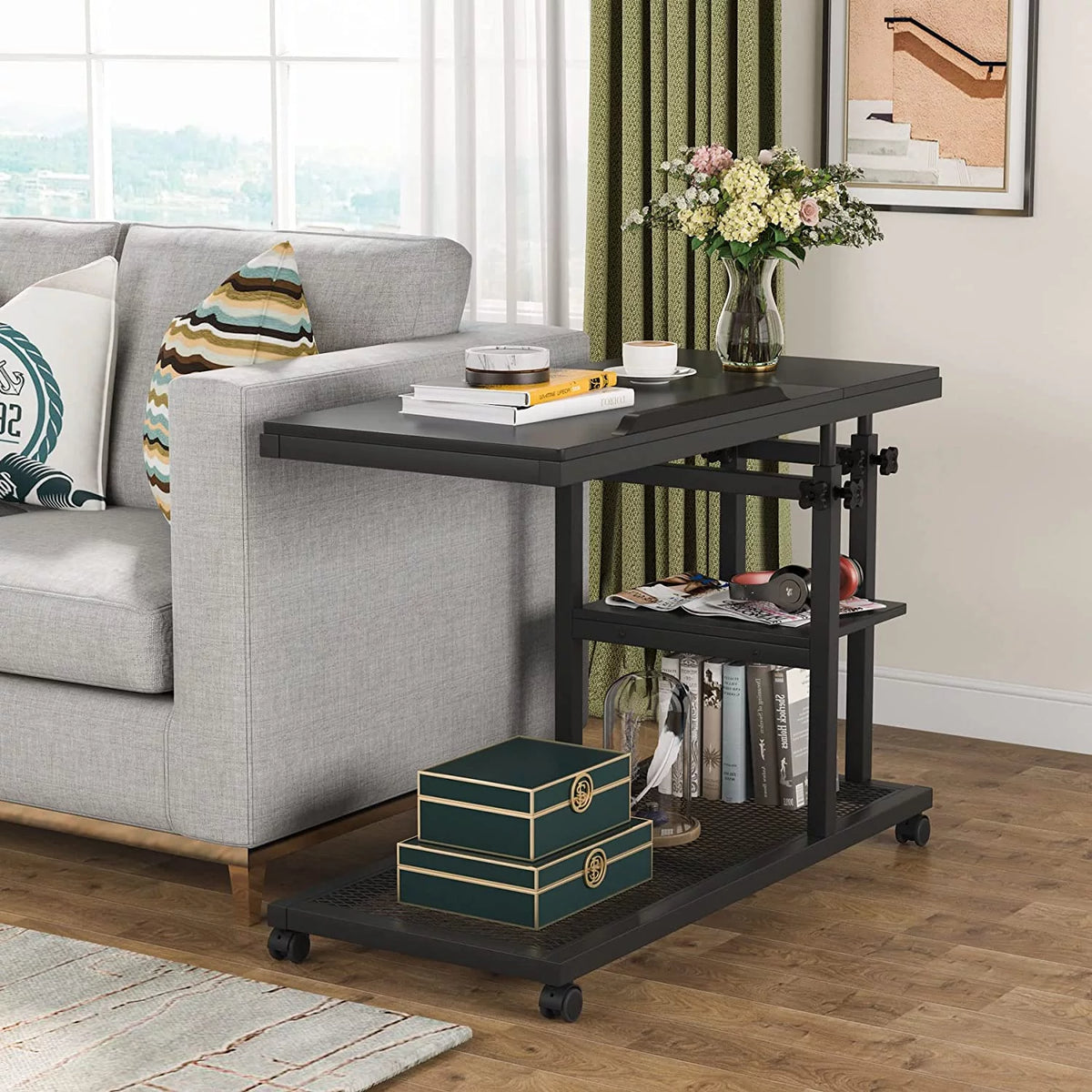 Height Adjustable C Table Brown G59924