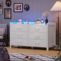 White 6 Drawer Wooden Dresser H854763