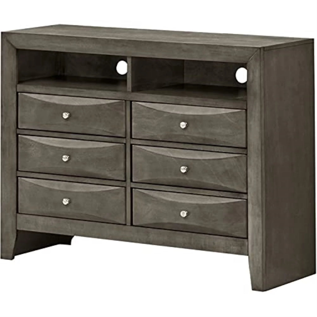 Gray 6 Drawer TV Stand I197