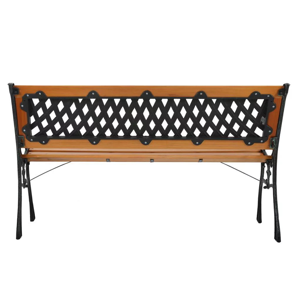 49" Rust Resistant Hardwood Cast Iron Park Bench Y852