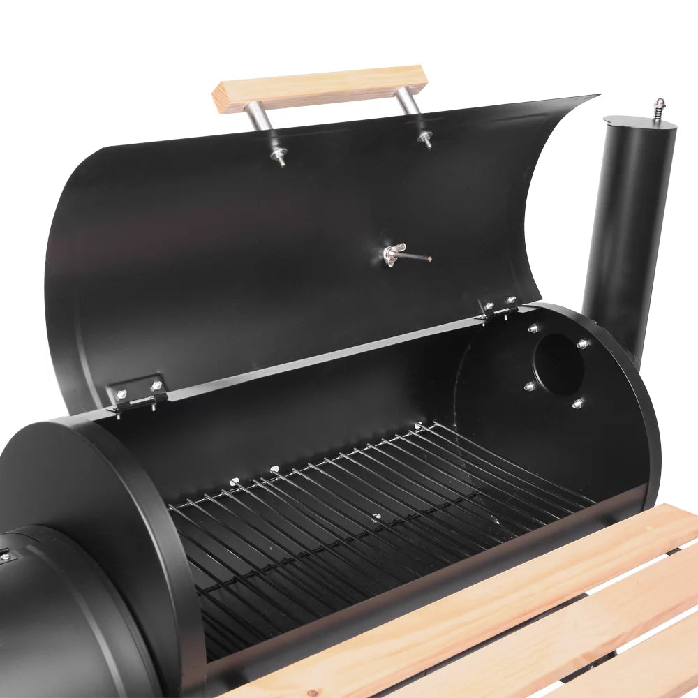 Charcoal BBQ Grill with Wheels and Storage Holder, 28 Inch G592755