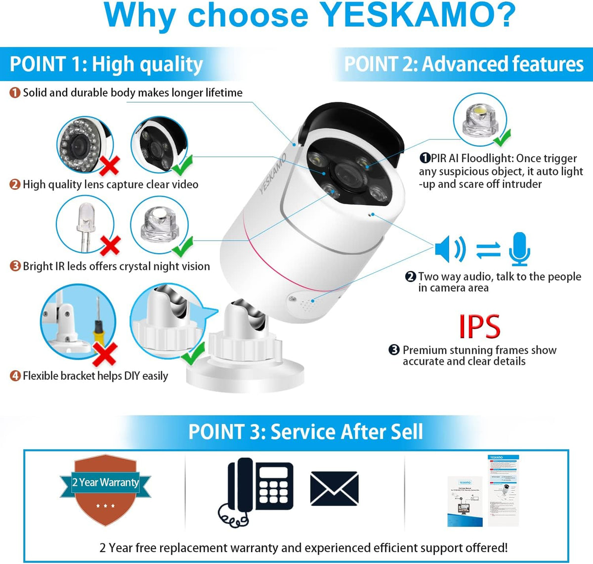 5MP PoE Security Camera System, 4pcs Wired Outdoor PoE IP Cameras, 8CH NVR with 2TB Hard Drive, Color Night Vision C9151