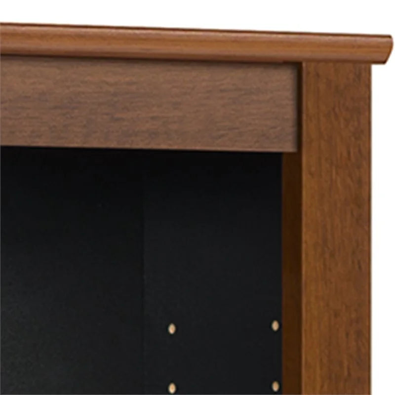 Triple Floating Media Wall Storage in Cherry and Black Y65183