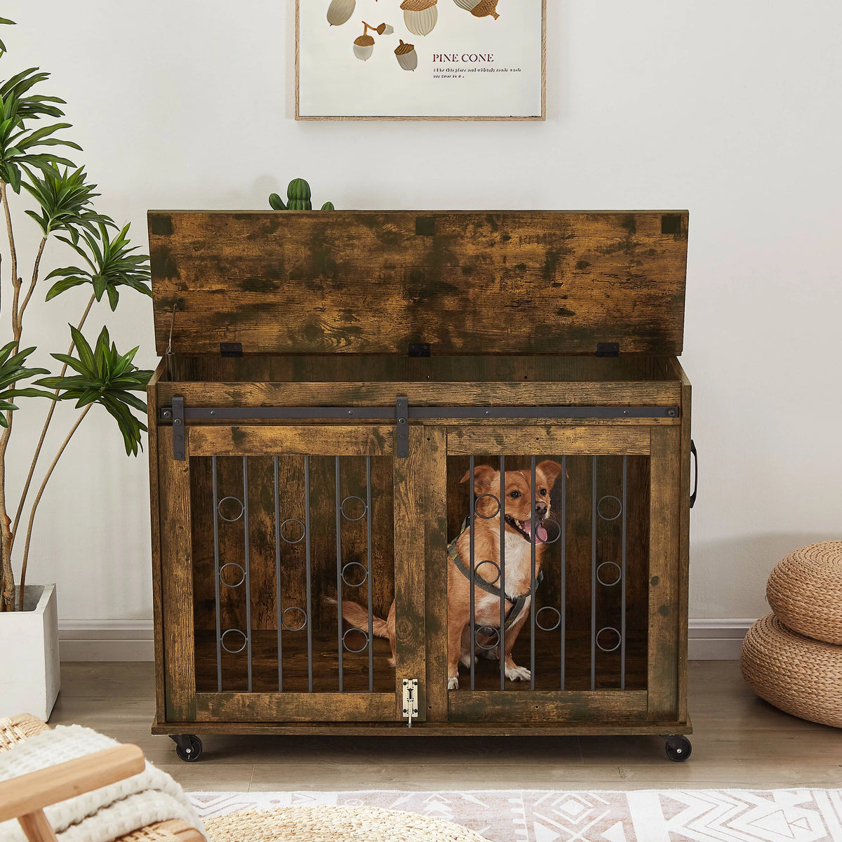 39" Dog Crate with Partition and Sliding Door H32846