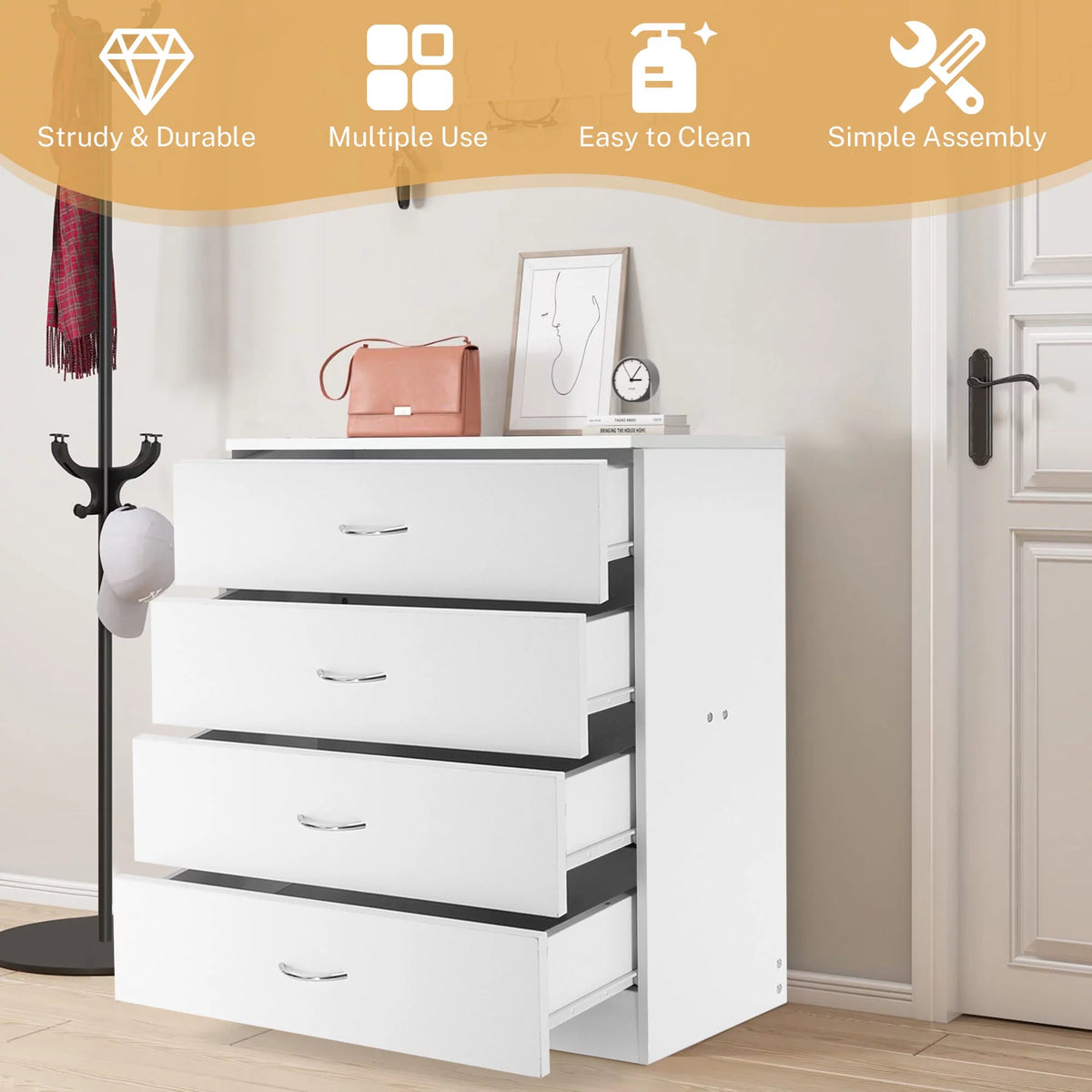 Black 4 Drawer Dresser E111084
